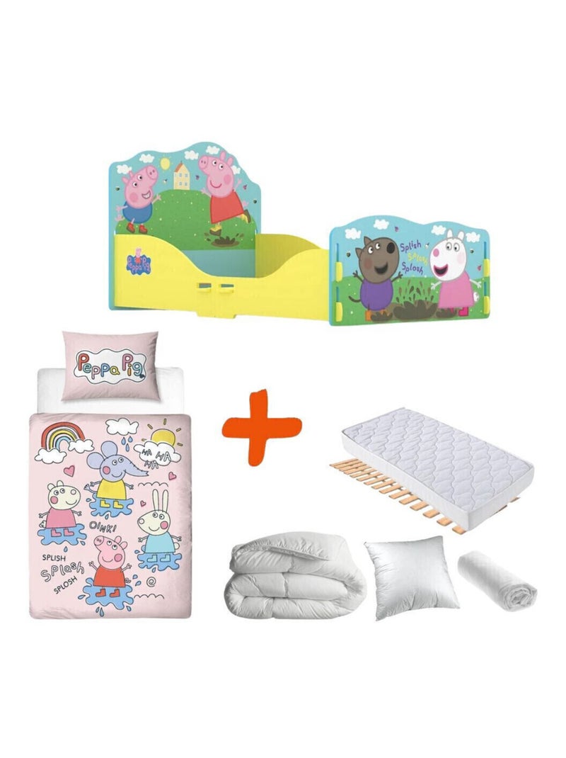 Pack complet Lit Peppa Pig à clipser -  couchage 70x140 cm Multicolore - Kiabi