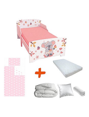 Pack complet Premium Lit enfant Koala Lit+Matelas & Parure+Couette+Oreiller