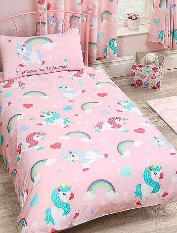Pack complet Premium Lit enfant Licorne Lit+Matelas & Parure+Couette+Oreiller