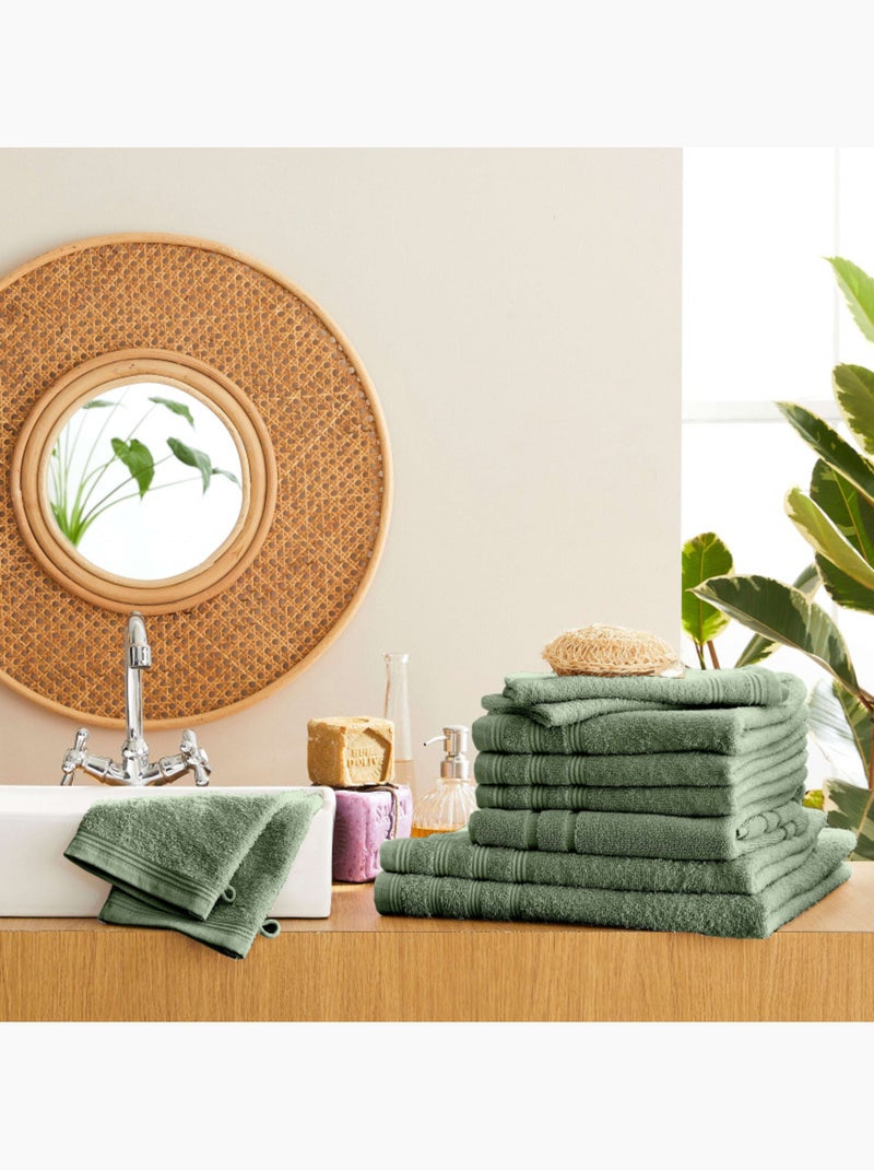 Pack complet salle de bain - Coton Pur - 100% Coton Vert chèvrefeuille - Kiabi