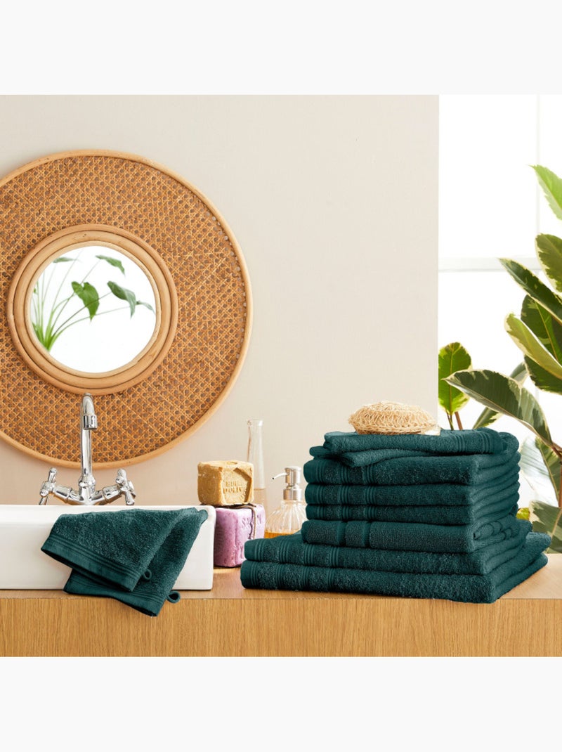 Pack complet salle de bain - Coton Pur - 100% Coton Vert émeraude - Kiabi