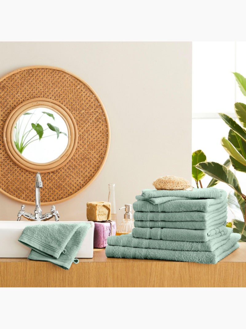 Pack complet salle de bain - Coton Pur - 100% Coton Vert menthe - Kiabi
