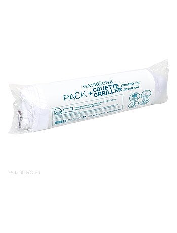 Pack couette et oreiller GAVROCHE polyester Fibre polyester Léger (été) Polyester