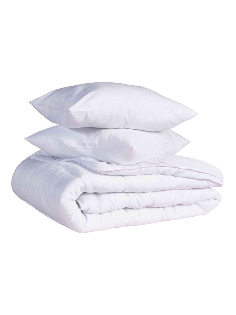 Pack couette été oreiller antiacariens Blanc - Kiabi