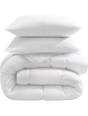 Pack couette hiver 550g et oreiller éco naturel moelleux - Someo