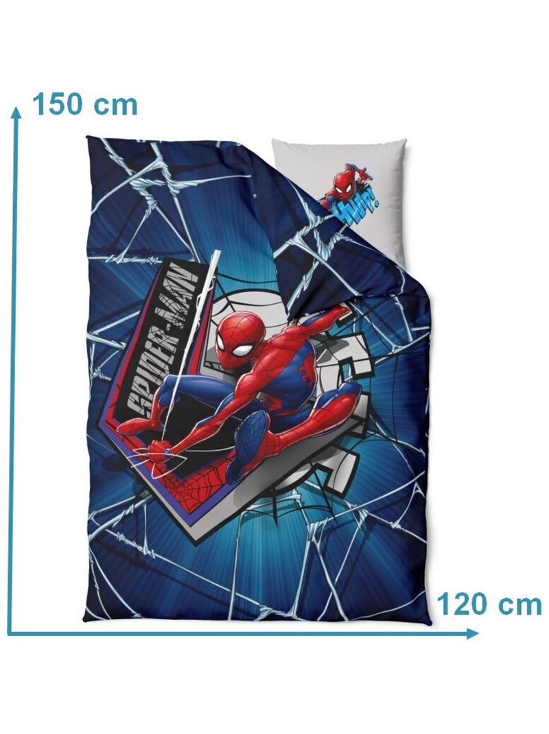 Pack Couette Oreiller Junior et Parure de lit Spiderman -120x150 cm Multicolore - Kiabi
