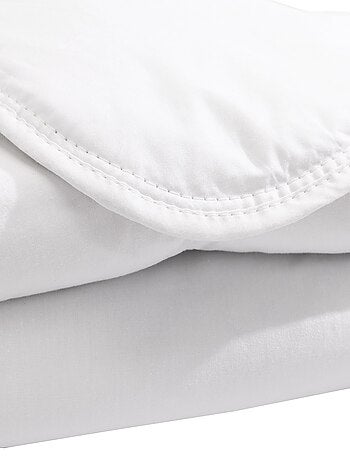 Pack couette/oreiller antiacariens coton blanc 80x120 cm (bébé)