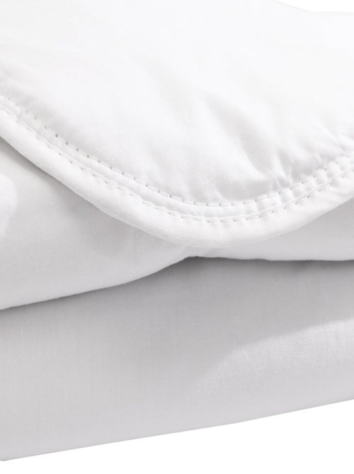 Pack couette/oreiller antiacariens coton blanc 80x120 cm (bébé) - Kiabi