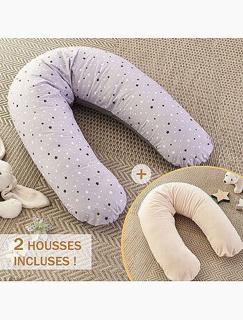 Pack Coussin de Maternité XXL - 2 Housses incluses - Grossesse, Maternité et Allaitement