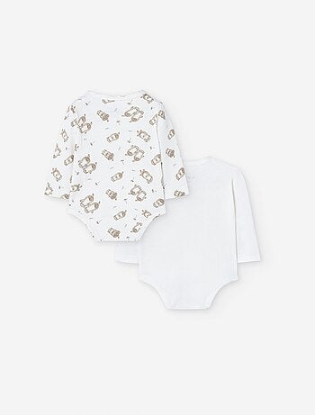 Pack de 2 bodies en croisé à motif loutre