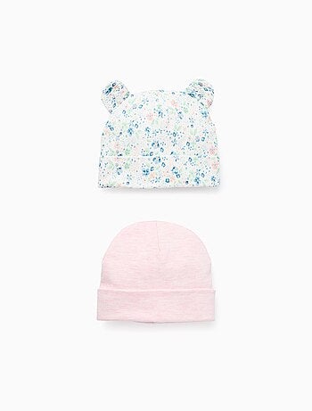 Pack de 2 Bonnets Unis/Floraux
