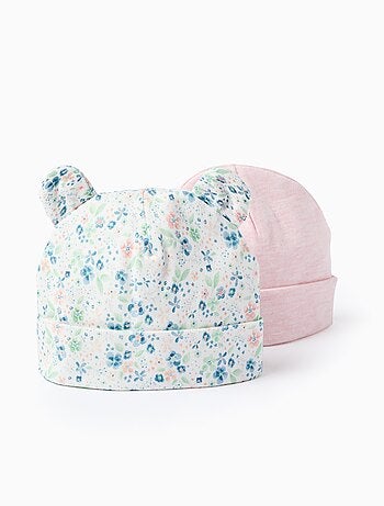 Pack de 2 Bonnets Unis/Floraux