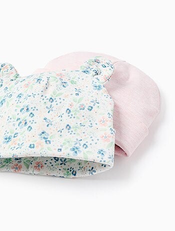 Pack de 2 Bonnets Unis/Floraux