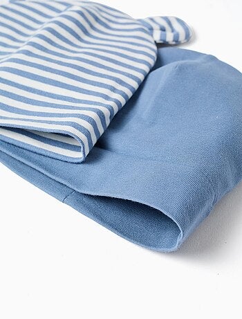 Pack de 2 bonnets unis/rayés