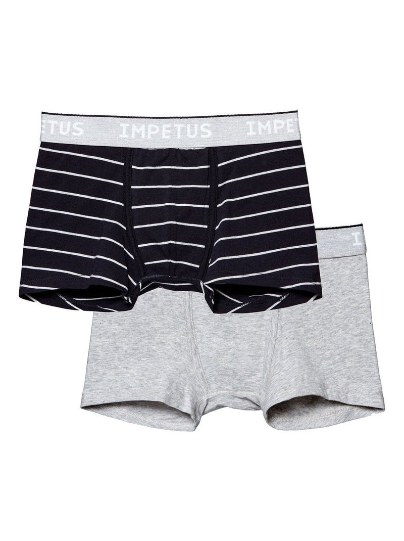 Pack de 2 boxers en coton bio Gris - Kiabi