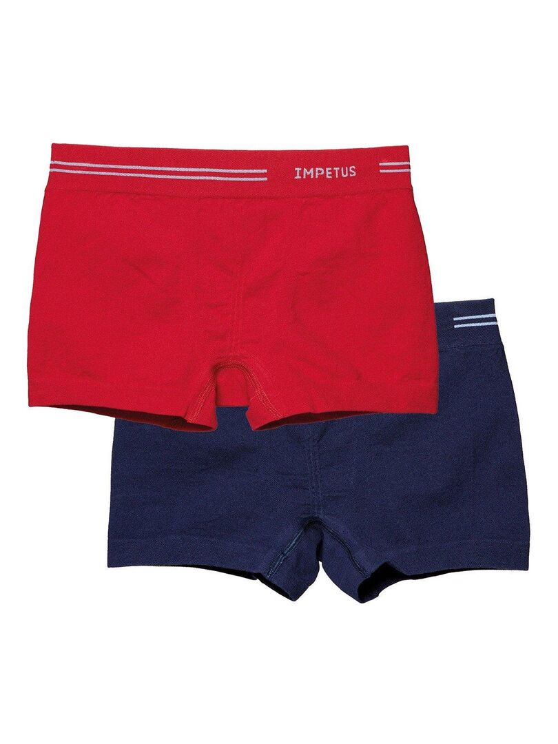 Pack de 2 boxers en coton sans coutures Seamless Rouge - Kiabi