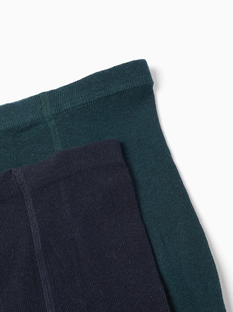 Pack de 2 collants côtelés/avec nœud Multicolore - Kiabi