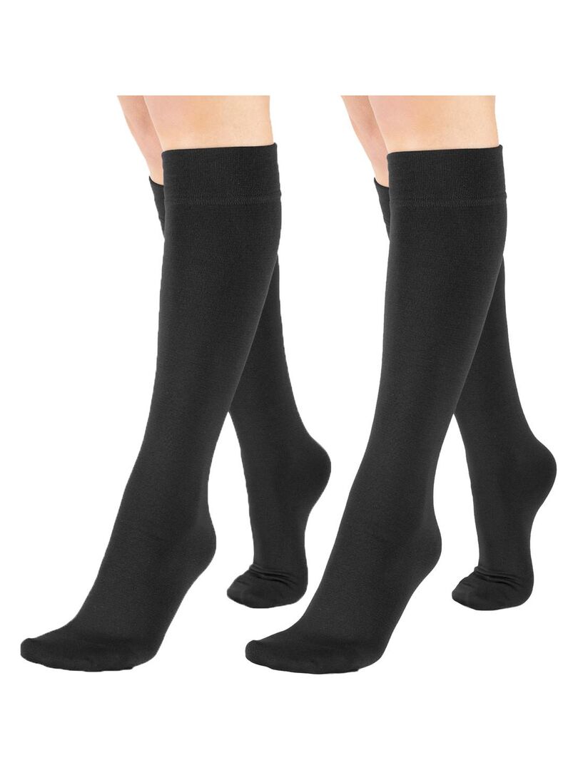 Lot de 2 paires de chaussettes thermiques - Lot noir/gris - Kiabi - 6.30€