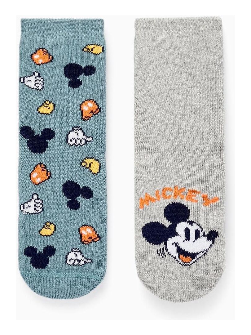 Pack de 2 paires de chaussettes antidérapantes pour bébé garçon 'Mickey'   MICKEY Multicolore - Kiabi