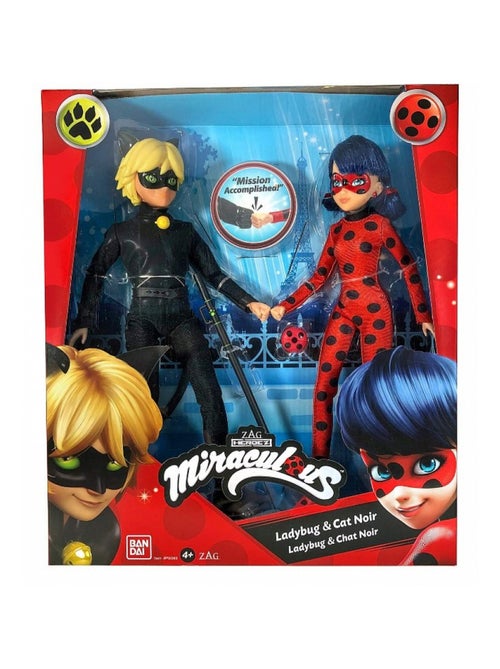 Pack De 2 Poupées Miraculous Ladybug Et Chat Noir - Bandai - Kiabi Pack De 2 Poupées Miraculous Ladybug Et Chat Noir - Bandai - Kiabi