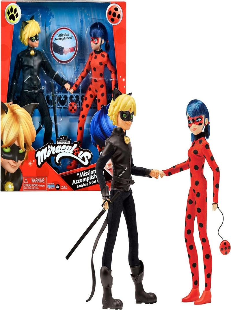 Pack De 2 Poupées Miraculous Ladybug Et Chat Noir - Bandai Multicolore - Kiabi