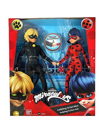 Pack De 2 Poupées Miraculous Ladybug Et Chat Noir - Miraculous