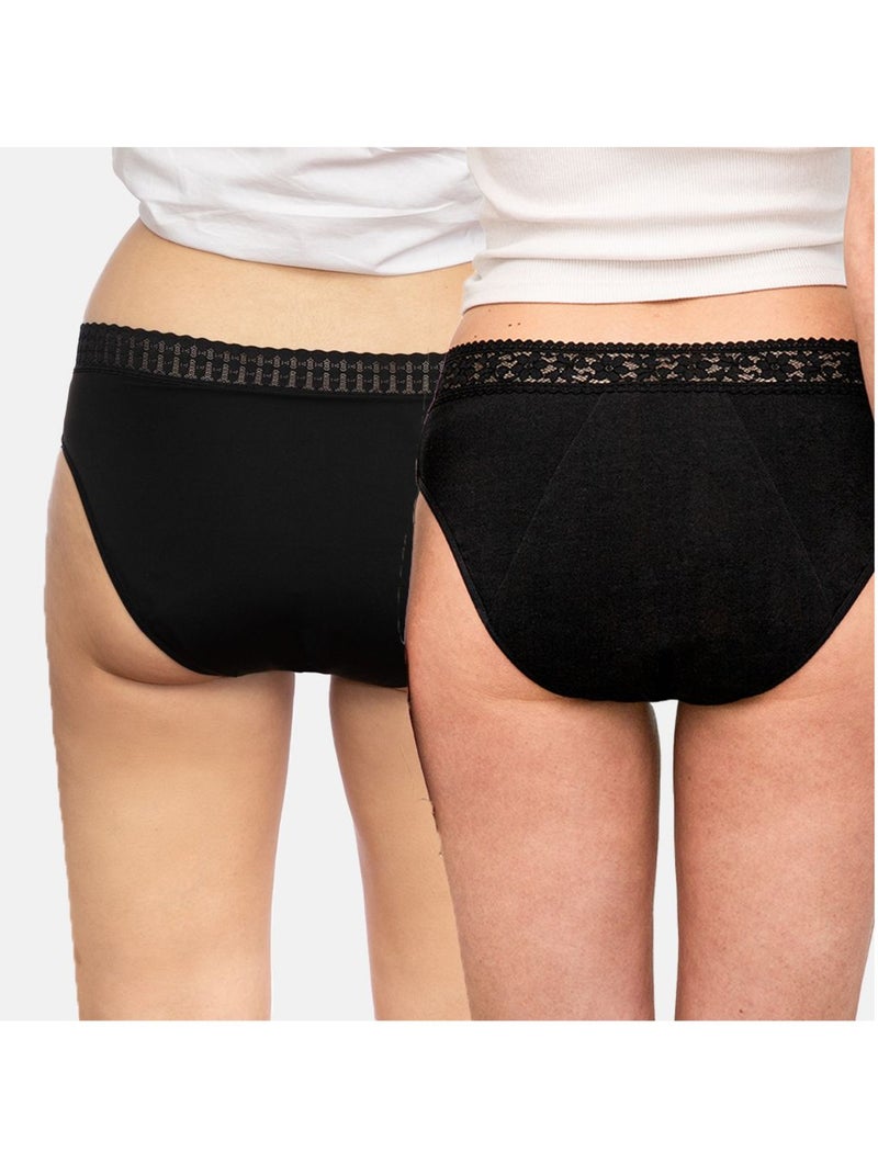 Pack De 2 Secure Shorty Micro Et Shorty Coton Bio Pour Flux Fort | Gerard Pasquier Noir - Kiabi