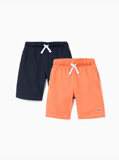 Pack de 2 short en coton avec cordon de serrage - Kiabi