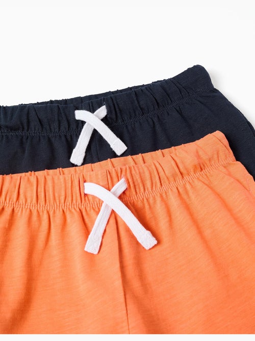 Pack de 2 short en coton avec cordon de serrage - Kiabi