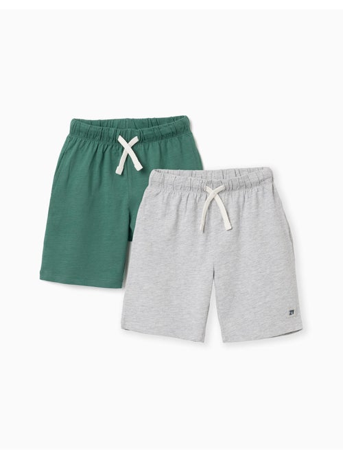 Pack de 2 short en coton avec cordon de serrage - Kiabi
