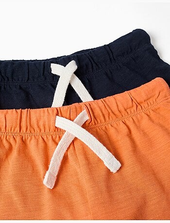 Pack de 2 shorts en coton avec cordon de serrage