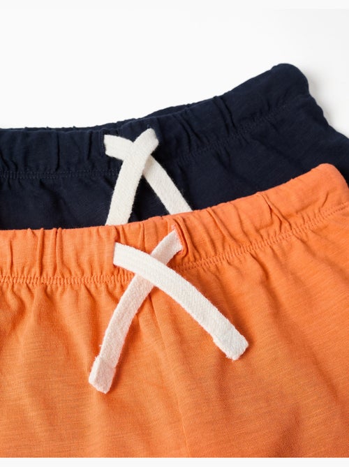 Pack de 2 shorts en coton avec cordon de serrage - Kiabi
