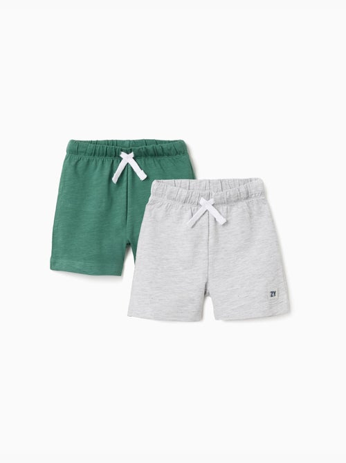 Pack de 2 shorts en coton avec cordon de serrage - Kiabi