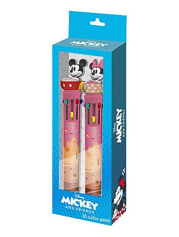 Pack de 2 Stylos à 10 Couleurs - Disney Mickey & Minnie Mix - Multicolore - Taille Unique