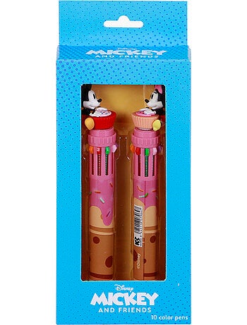 Pack de 2 Stylos à 10 Couleurs - Disney Mickey & Minnie Mix - Multicolore - Taille Unique