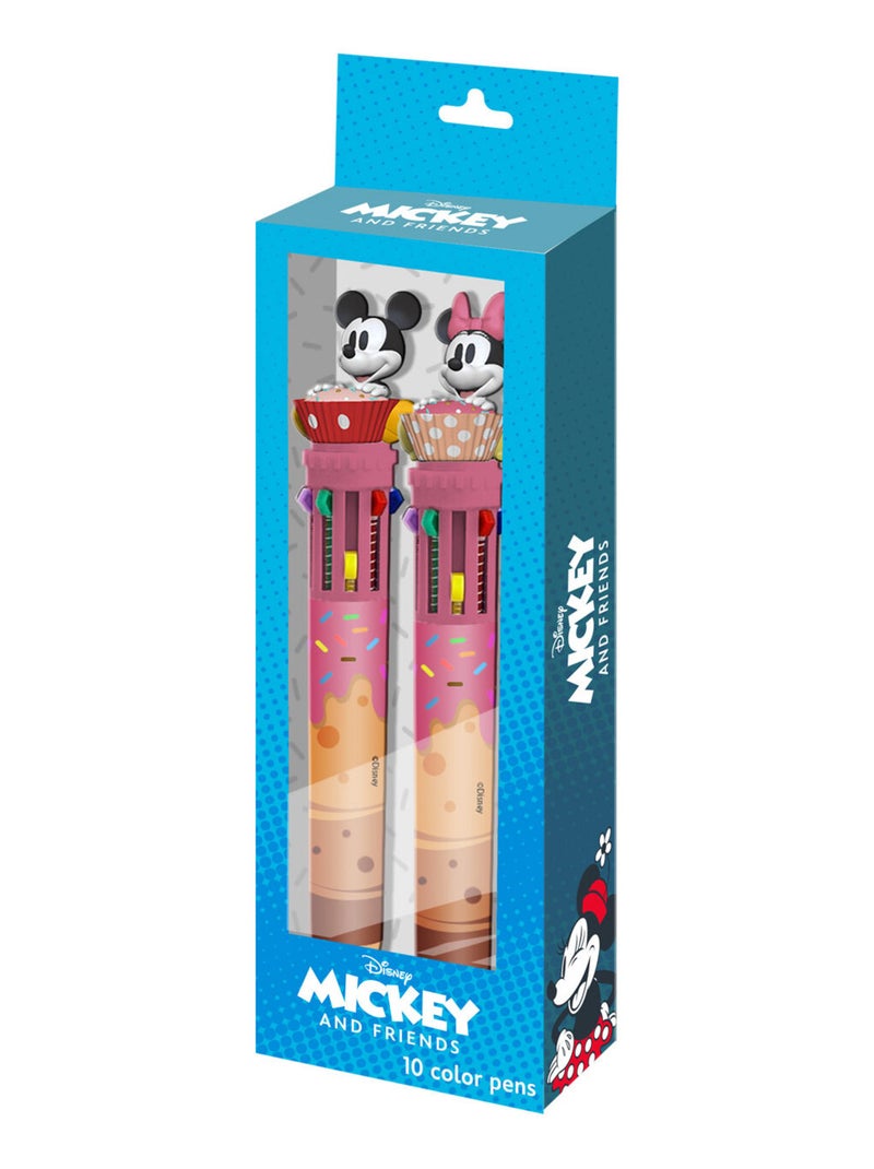 Pack de 2 Stylos à 10 Couleurs - Disney Mickey & Minnie Mix - Multicolore - Taille Unique Multicolore - Kiabi