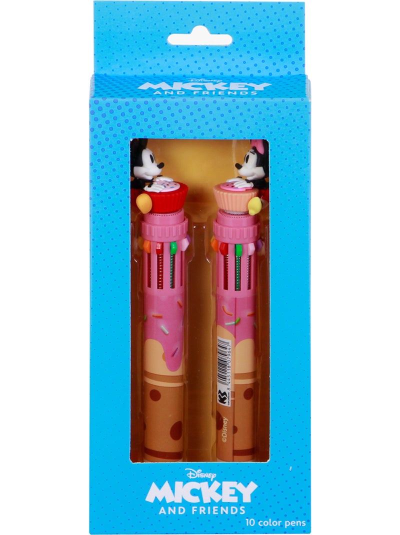 Pack de 2 Stylos à 10 Couleurs - Disney Mickey & Minnie Mix - Multicolore - Taille Unique Multicolore - Kiabi