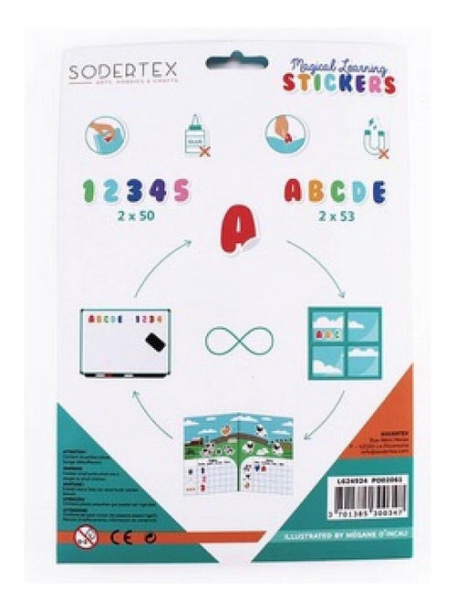 Pack de 206 Lettres et Chiffres Magiques Repositionnables - Kiabi