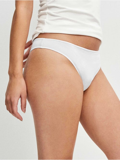 Pack de 3 bragas brasileñas en tejido de algodón con detalle de encaje - Kiabi