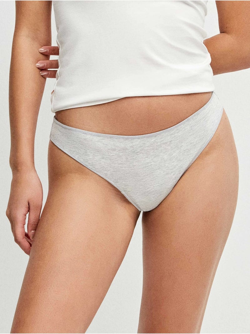 Pack de 3 bragas brasileñas en tejido de algodón con detalle de encaje Multicolore - Kiabi