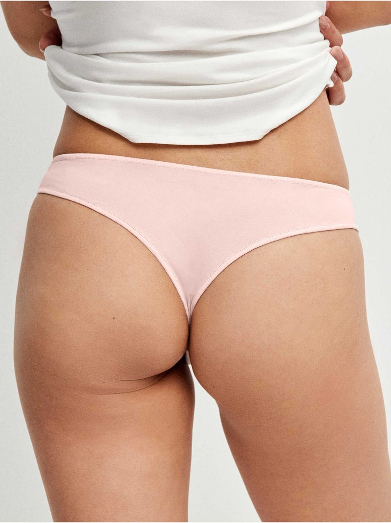 Pack de 3 bragas brasileñas en tejido de algodón con detalle de encaje Multicolore - Kiabi