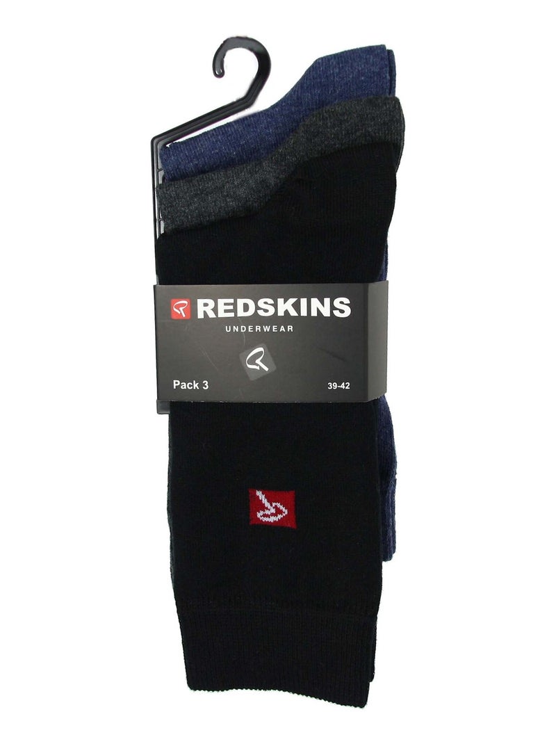 Pack de 3 Paires De Chaussette Redskins Noir Gris Bleu - Kiabi