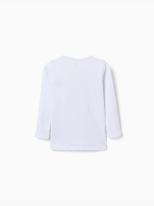Pack de 3 T-shirts en coton à manches longues - Kiabi