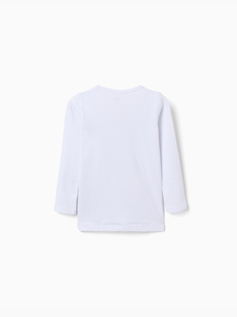Pack de 3 T-shirts en coton à manches longues Blanc - Kiabi