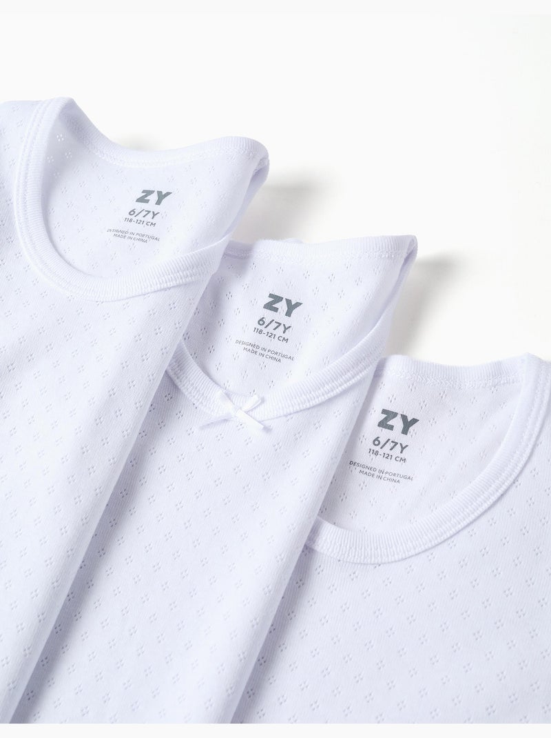 Pack de 3 T-shirts en coton à manches longues Blanc - Kiabi
