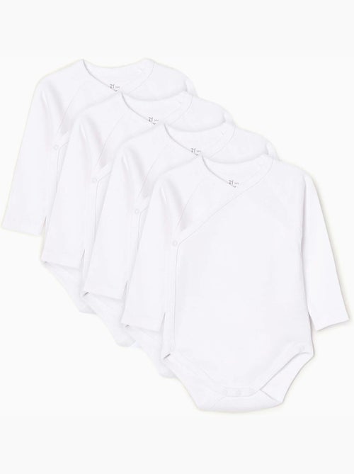 Pack de 4 bodies 100% coton - Kiabi