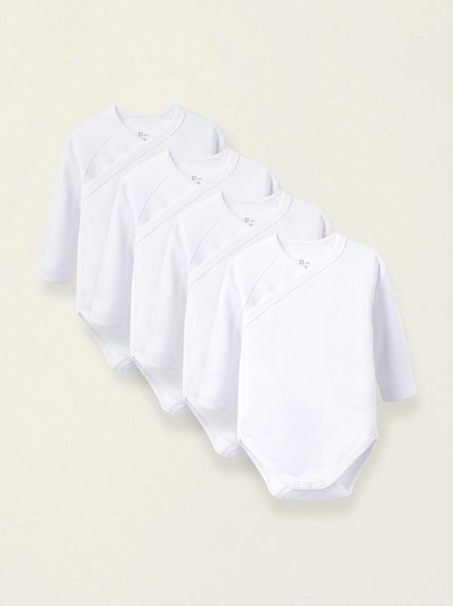 Pack de 4 Bodies en Coton Peigné - Kiabi