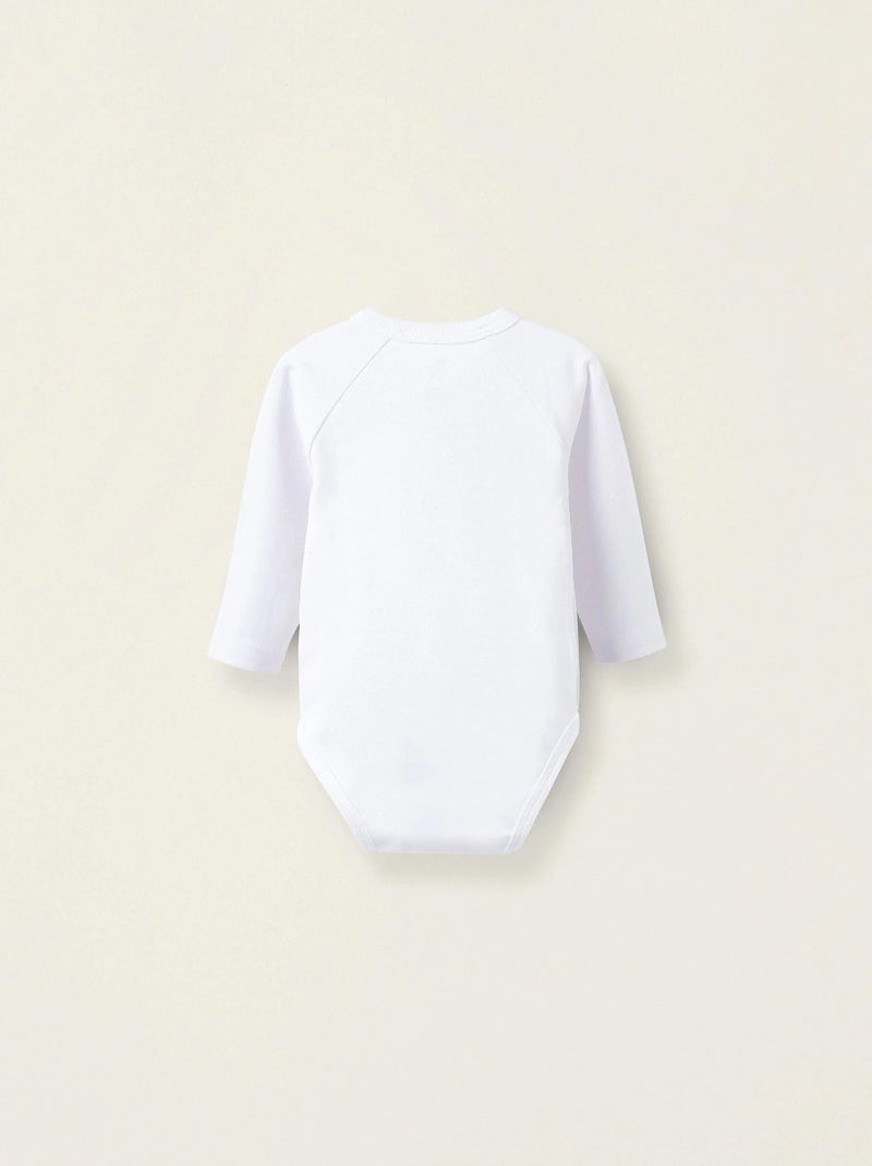 Pack de 4 Bodies en Coton Peigné Blanc - Kiabi