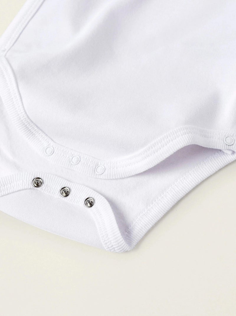 Pack de 4 Bodies en Coton Peigné Blanc - Kiabi