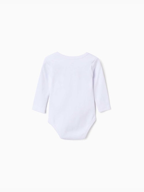 Pack de 4 bodys à manches longues en coton avec imprimés - Kiabi Pack de 4 bodys à manches longues en coton avec imprimés - Kiabi